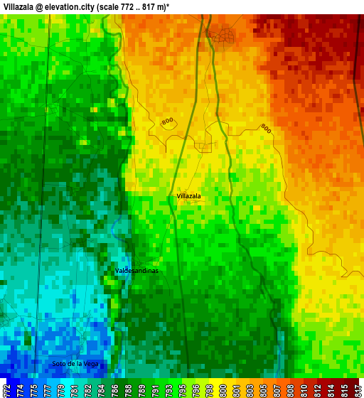 Villazala elevation map