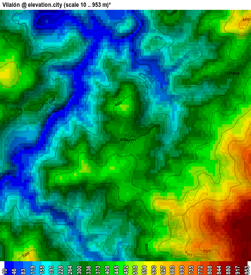 Vilaión elevation map