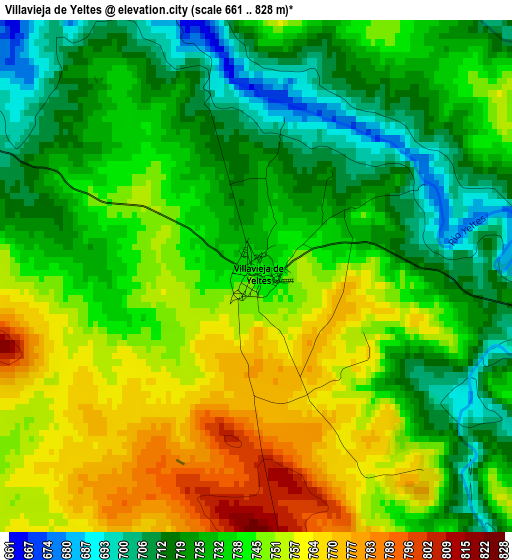 Villavieja de Yeltes elevation map