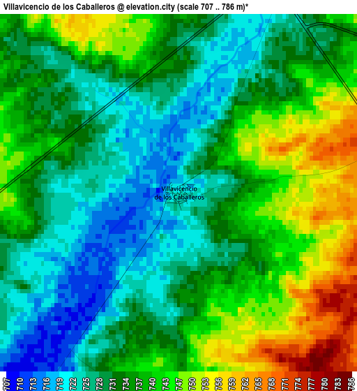 Villavicencio de los Caballeros elevation map