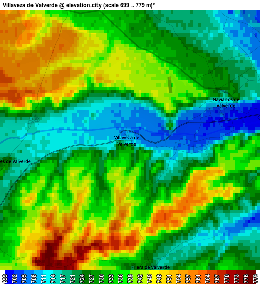 Villaveza de Valverde elevation map