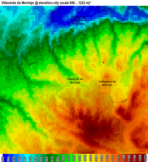 Villaverde de Montejo elevation map