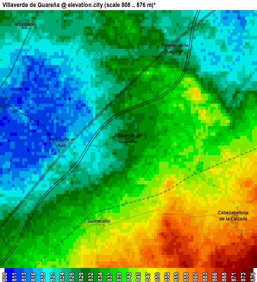 Villaverde de Guareña elevation map