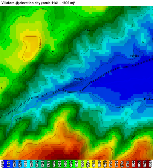 Villatoro elevation map