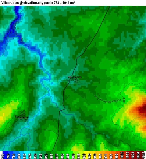 Villasrubias elevation map