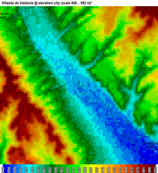 Villasila de Valdavia elevation map