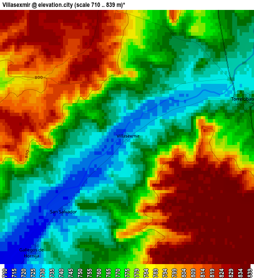 Villasexmir elevation map