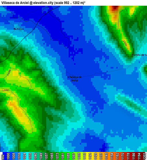 Villaseca de Arciel elevation map