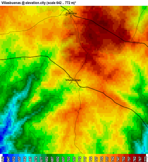 Villasbuenas elevation map