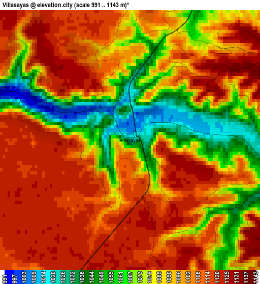 Villasayas elevation map