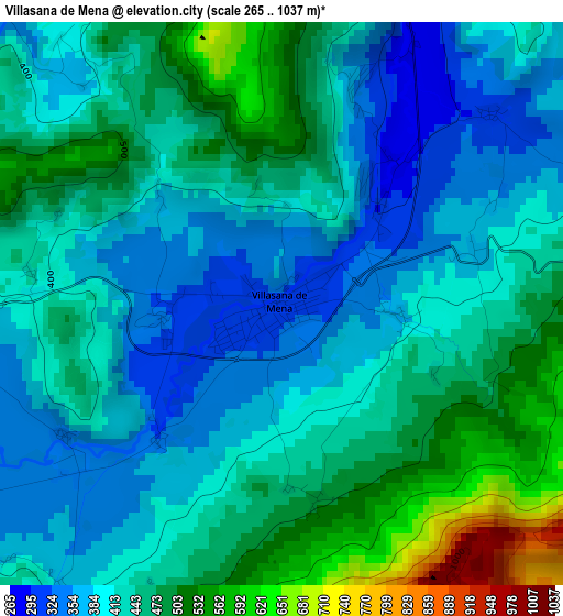 Villasana de Mena elevation map