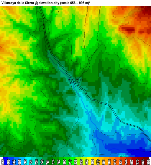 Villarroya de la Sierra elevation map