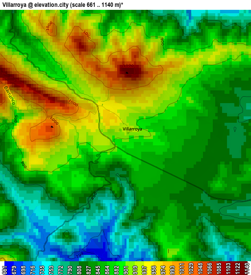 Villarroya elevation map