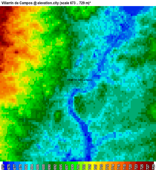 Villarrín de Campos elevation map