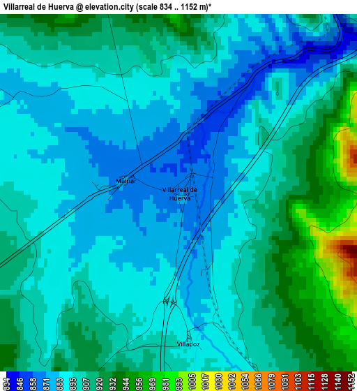 Villarreal de Huerva elevation map