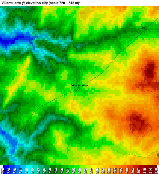 Villarmuerto elevation map