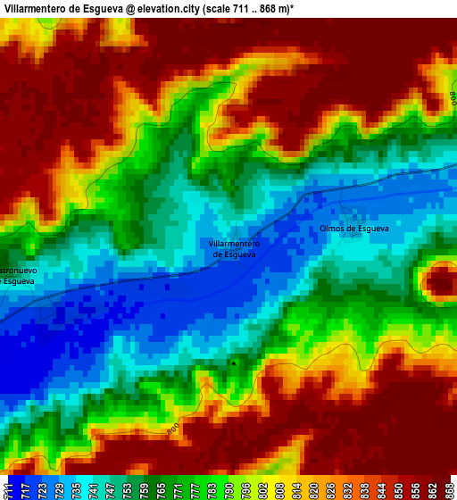 Villarmentero de Esgueva elevation map