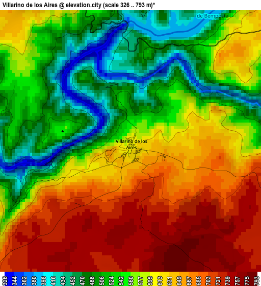 Villarino de los Aires elevation map