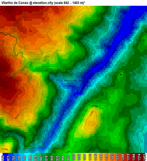 Vilariño de Conso elevation map