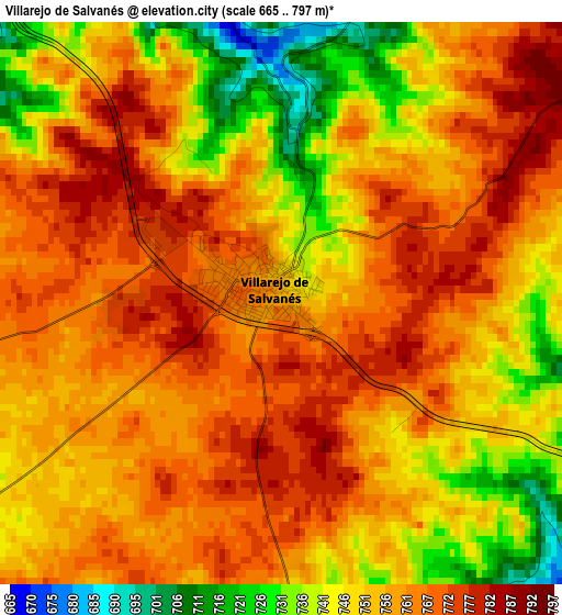 Villarejo de Salvanés elevation map