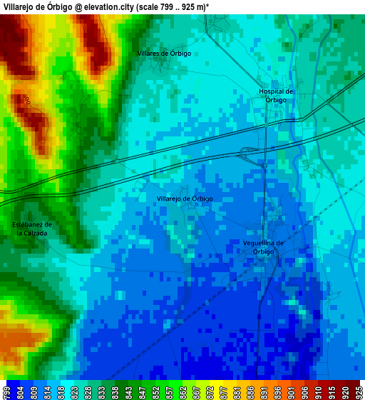 Villarejo de Órbigo elevation map
