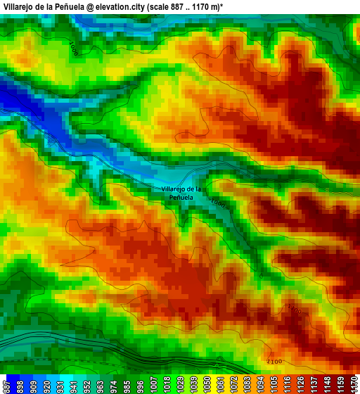 Villarejo de la Peñuela elevation map