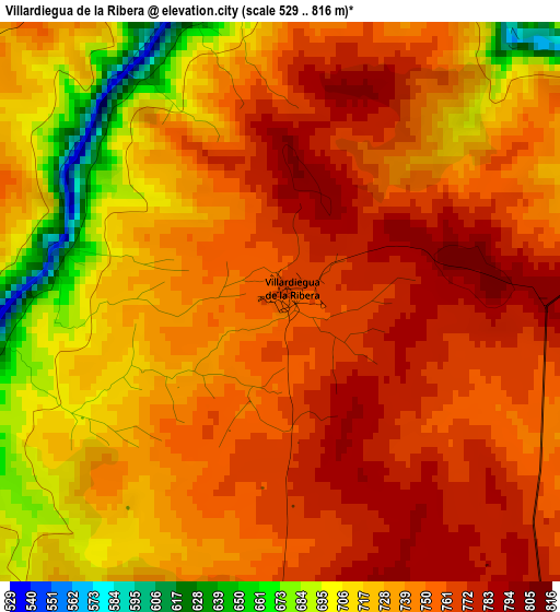 Villardiegua de la Ribera elevation map