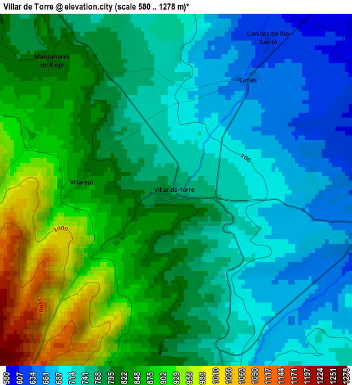 Villar de Torre elevation map