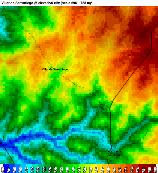 Villar de Samaniego elevation map