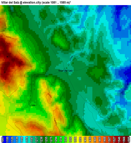 Villar del Salz elevation map