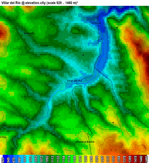 Villar del Río elevation map