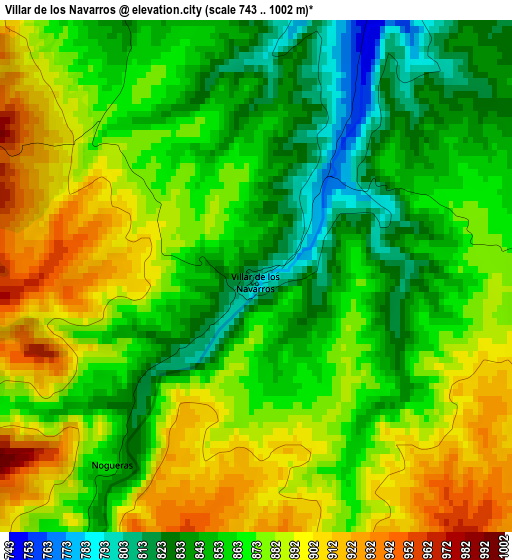 Villar de los Navarros elevation map