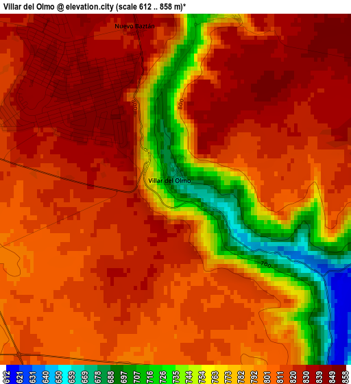 Villar del Olmo elevation map