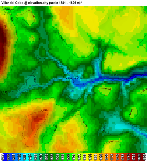 Villar del Cobo elevation map