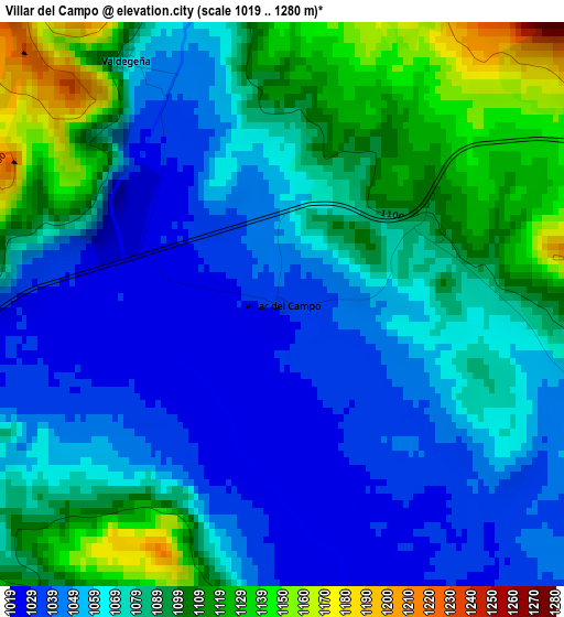 Villar del Campo elevation map