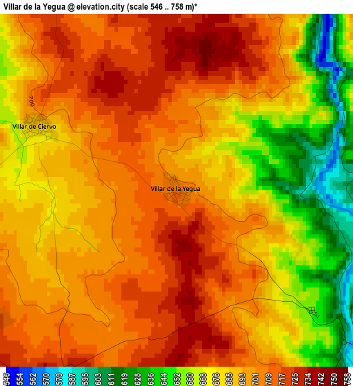 Villar de la Yegua elevation map