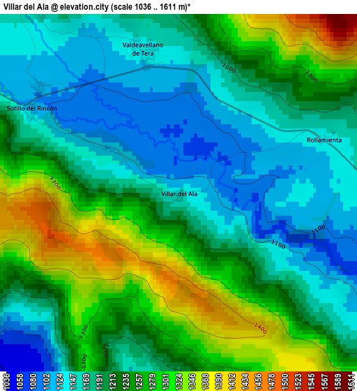 Villar del Ala elevation map