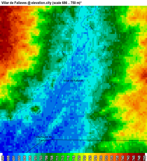 Villar de Fallaves elevation map