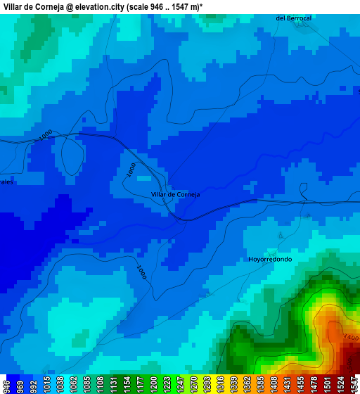 Villar de Corneja elevation map