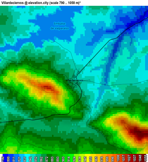 Villardeciervos elevation map