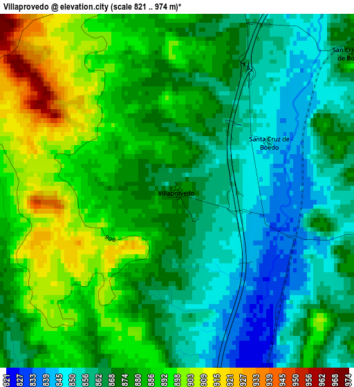 Villaprovedo elevation map