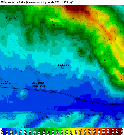 Villanueva de Teba elevation map