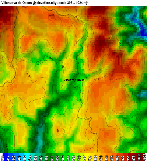 Villanueva de Oscos elevation map