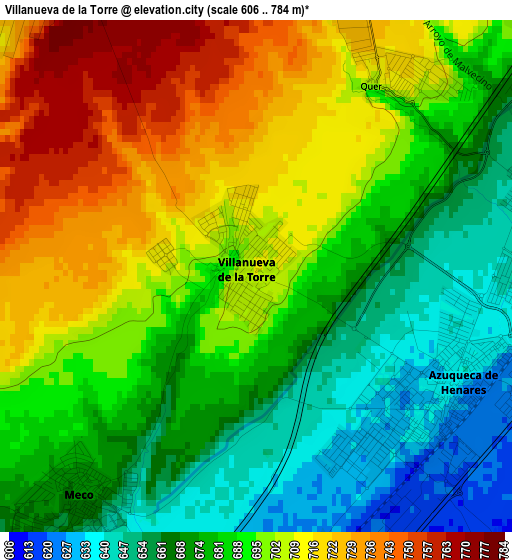 Villanueva de la Torre elevation map