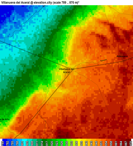 Villanueva del Aceral elevation map