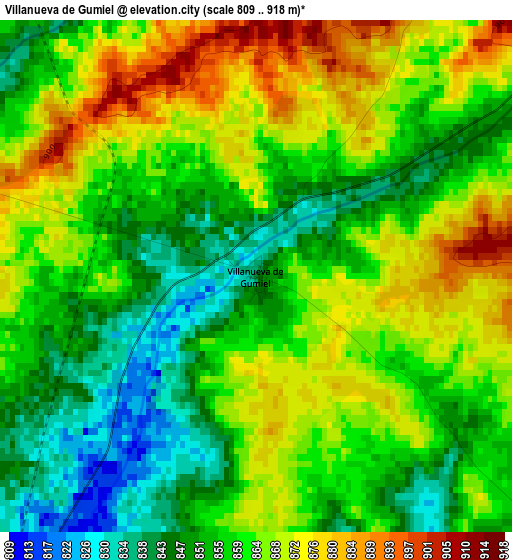 Villanueva de Gumiel elevation map