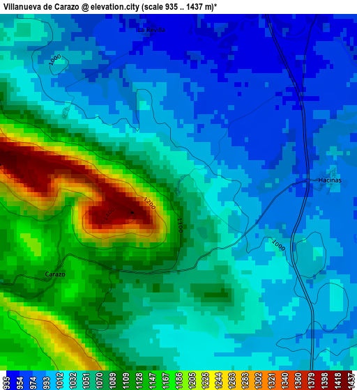 Villanueva de Carazo elevation map