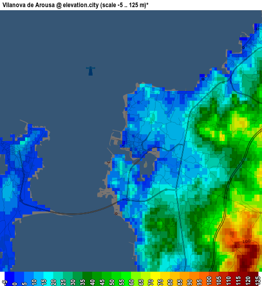 Vilanova de Arousa elevation map