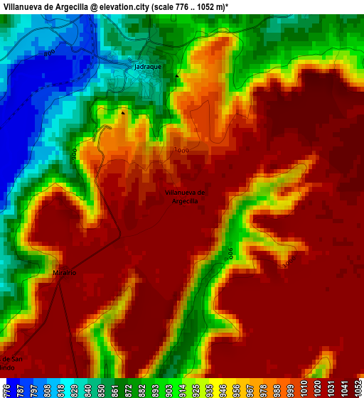 Villanueva de Argecilla elevation map