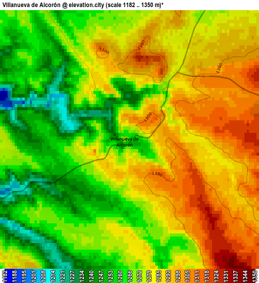 Villanueva de Alcorón elevation map